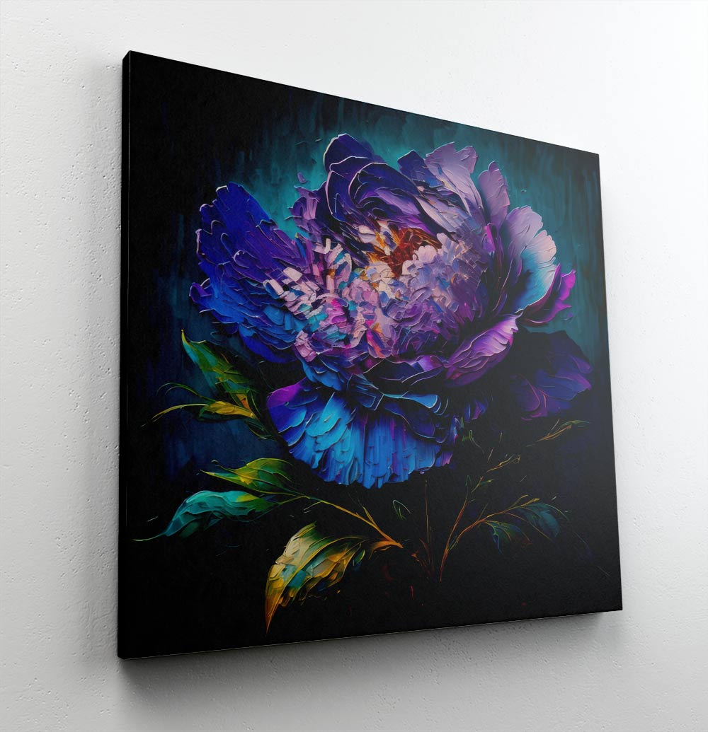 Mystical Bloom: Vibrant Floral Oil Painting