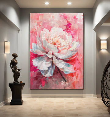 Blushing Petals: Dreamy Floral Oil Painting