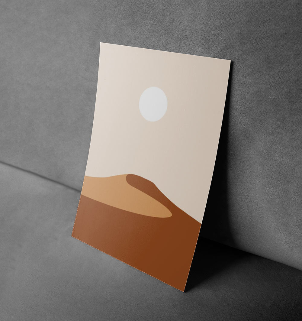 Desert Solitude – Minimalist Vintage Landscape Poster