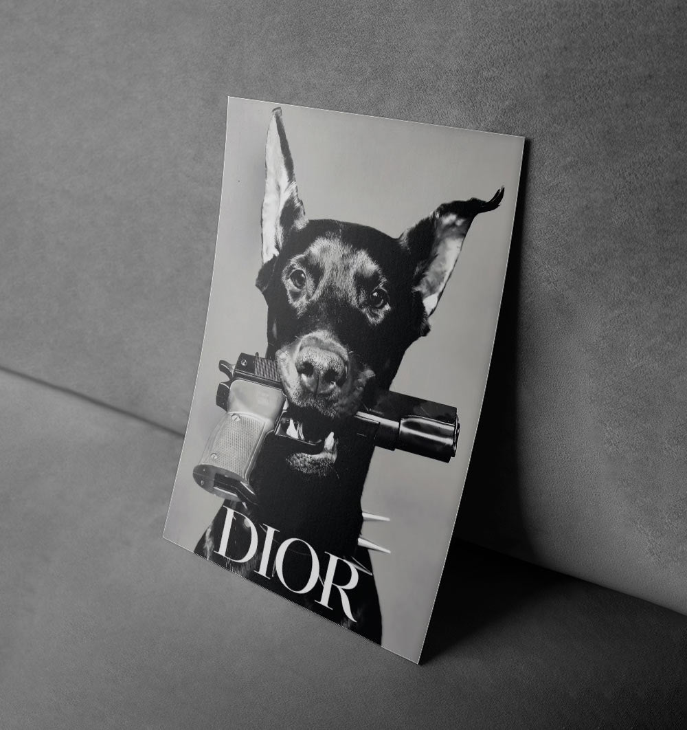 Dior Guard – Bold Canine Fashion Poster