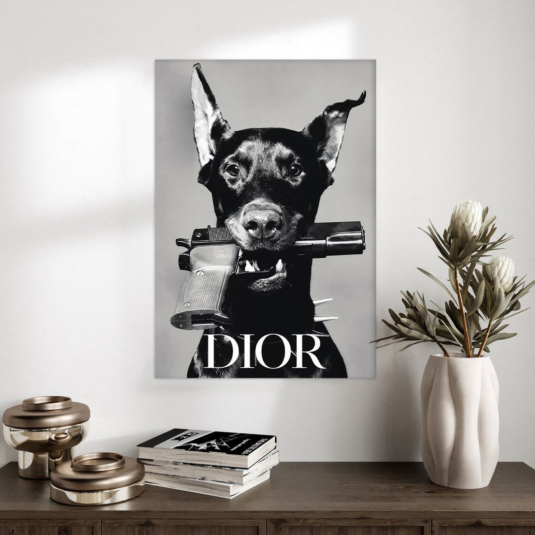 Dior Guard – Bold Canine Fashion Poster