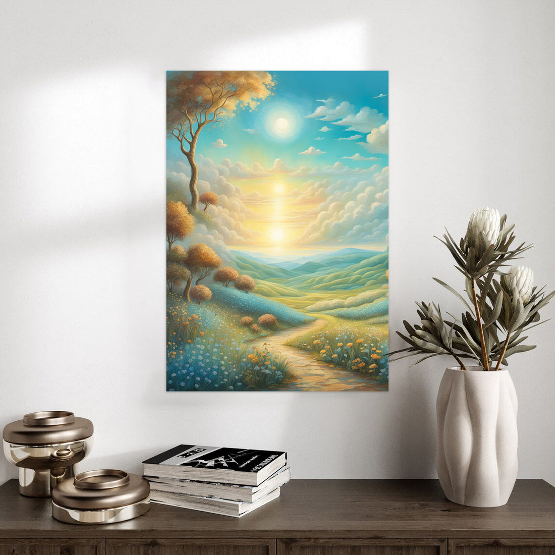 Serene Sunrise Valley – Dreamy Nature Landscape Poster