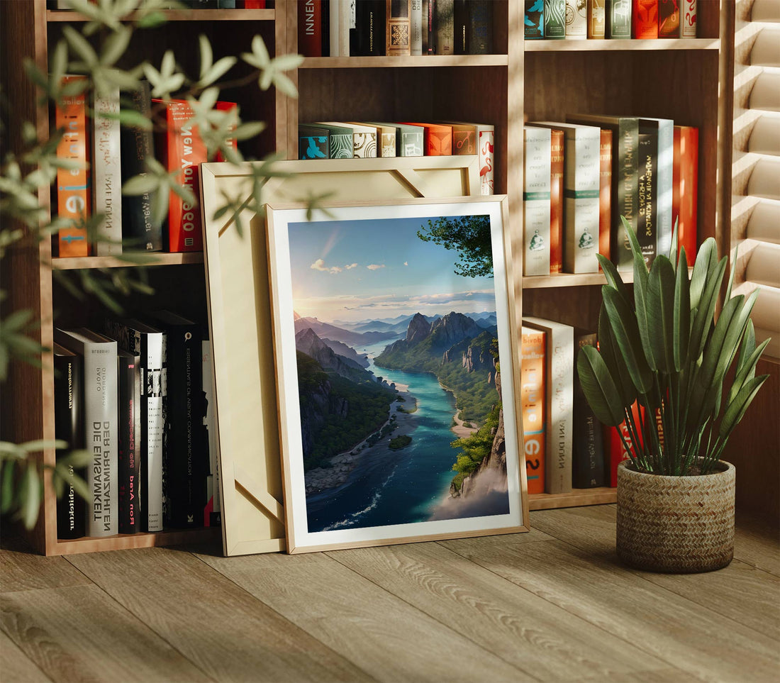 Majestic River Valley Canvas Print – Nature's Serene Beauty